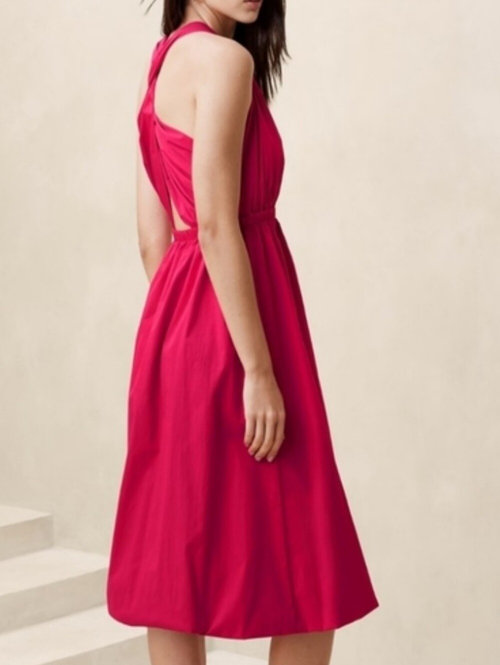 Banana Republic Factory Pink Bubble-Hem Taffeta Midi Dress – Size XL
Beautiful